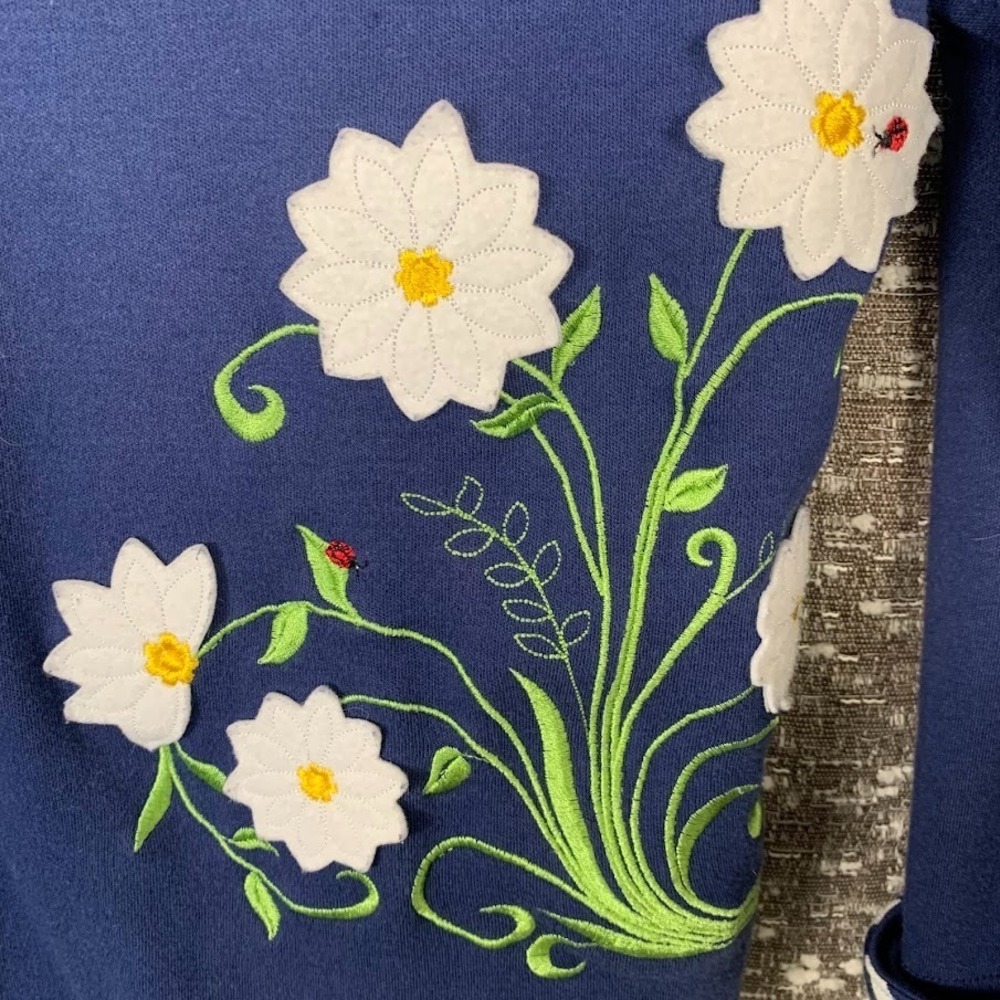 Decorated Originals Floral Sweatshirt/Shirt 2 Piece Cottagecore Women's Large - Picture 3 of 13